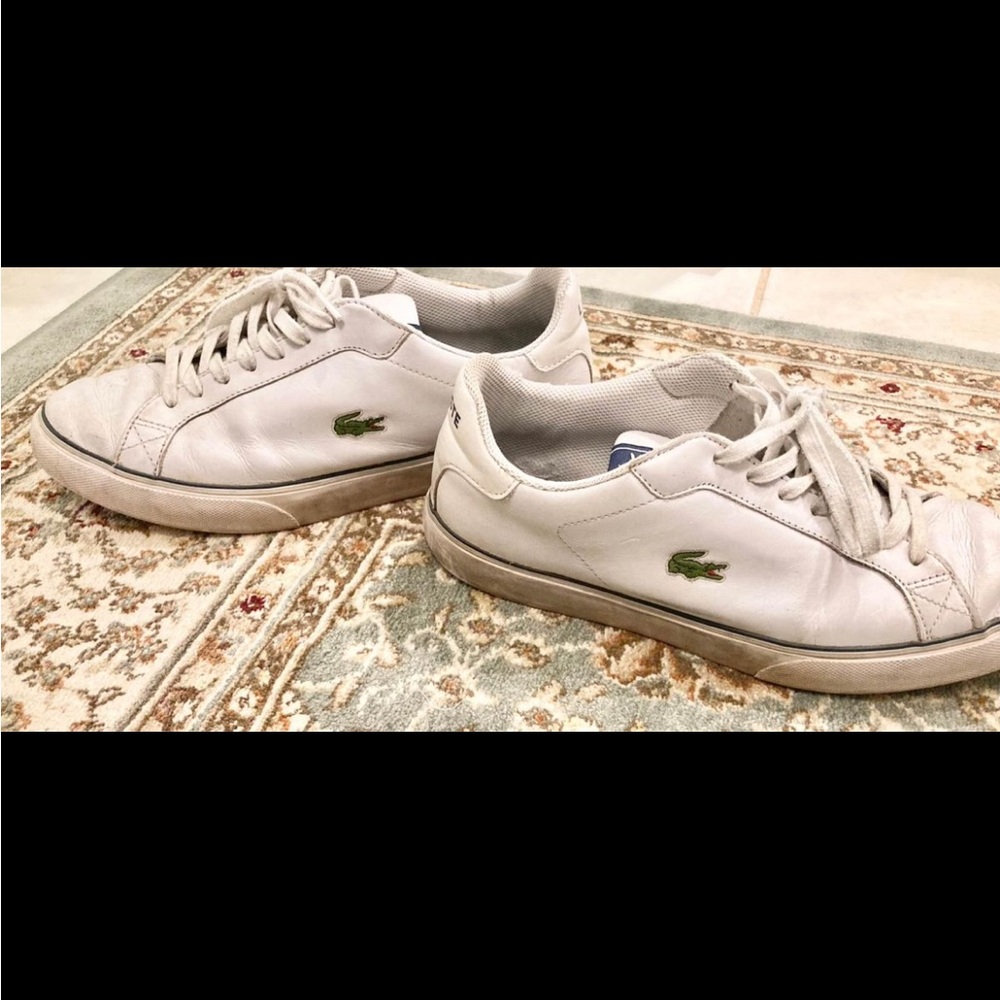 Lacoste White Sneakers with Green Logo Men’s 10